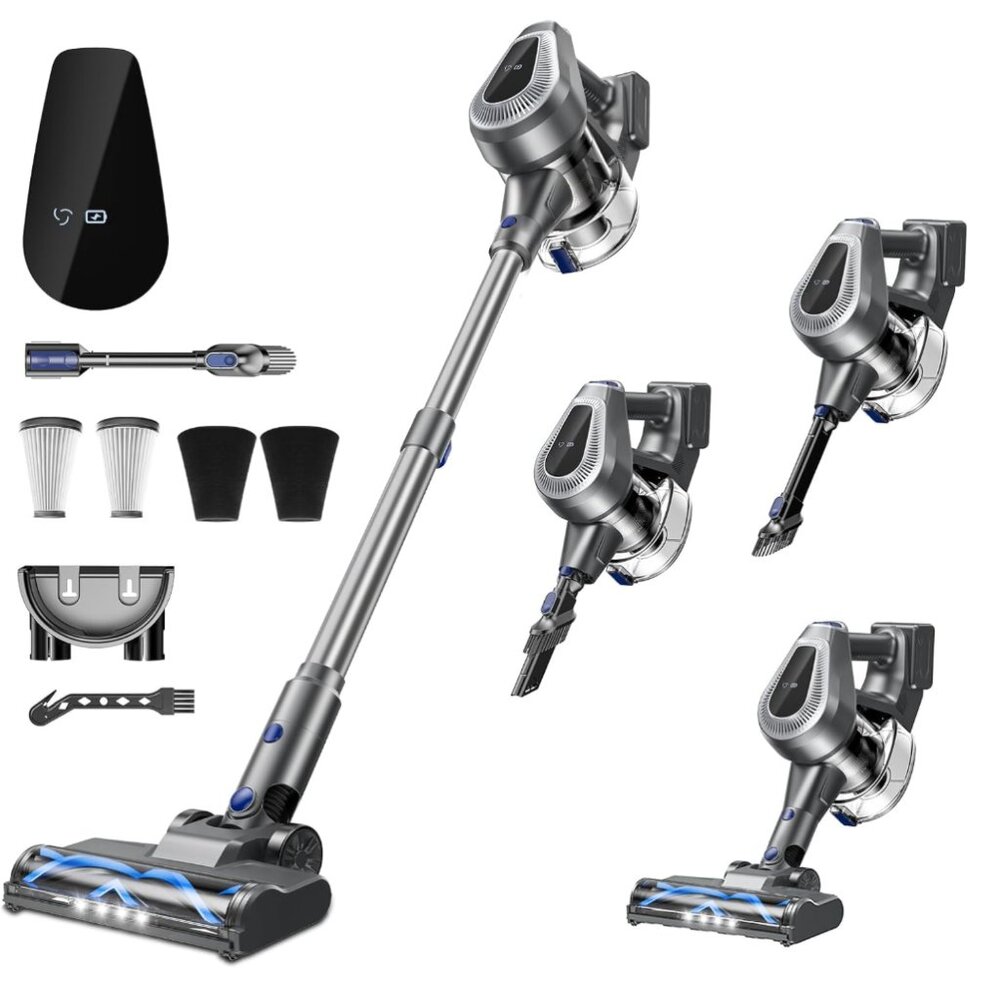 GlowWise Cordless Stick Vacuum Cleaner, 9-in-1 Lightweight with 40-Min Runtime
